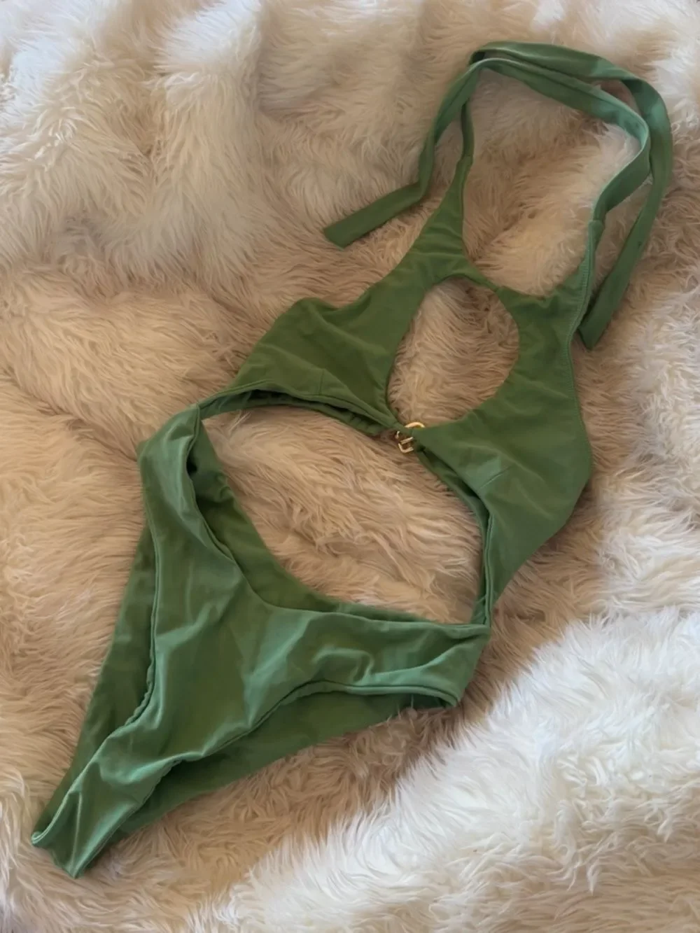 REVOLVE Green Cutout One Piece Swimsuit